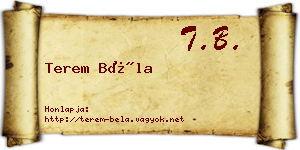 Terem Béla névjegykártya